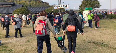 因島ウォーキング大会を視察